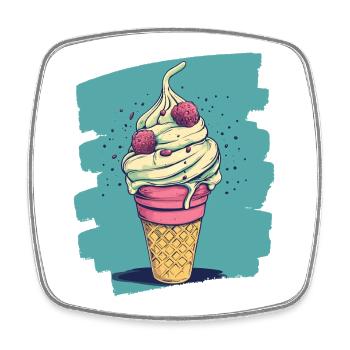 Cream Cream - Square fridge magnet - white - Front