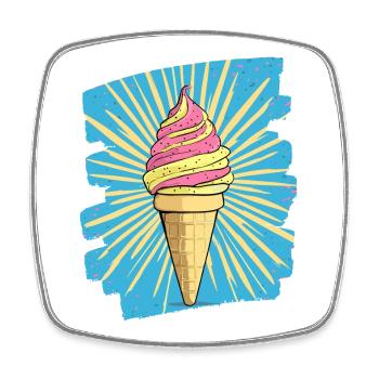 Cream Cream - Square fridge magnet - white - Front