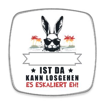 De toute façon, ça s’intensifie ! Nom Personnalisable Lapin Rétro - Magnet carré - blanc - Devant