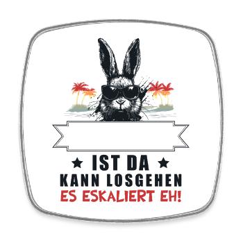 Es Eskaliert Eh! Hase Retro Personalisierbar Name - Viereckiger Kühlschrankmagnet - Weiß - Vorne