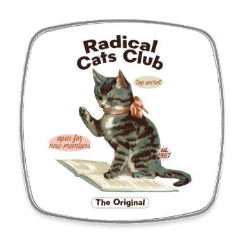 Radical Cats Club – Vintage Cat Lovers - Magnet carré - blanc - Devant