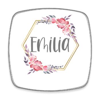 Emilia Girl Name Personalized Gift - Square fridge magnet - white - Front