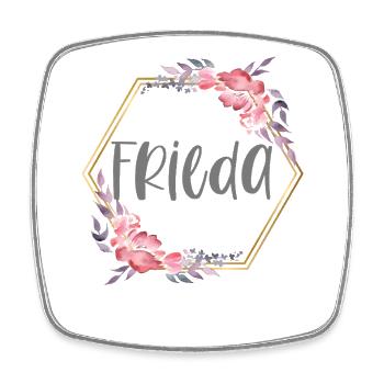 Frieda Girl Name Personalized Gift - Square fridge magnet - white - Front
