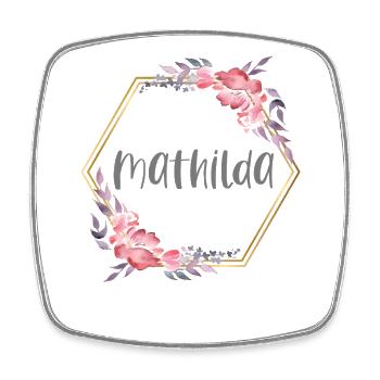 Mathilda Girl Name Personalized Gift - Square fridge magnet - white - Front