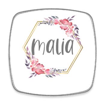 Malia Girl Name Personalized Gift - Square fridge magnet - white - Front