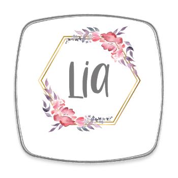 Lia Girl Name Personalized Gift - Square fridge magnet - white - Front