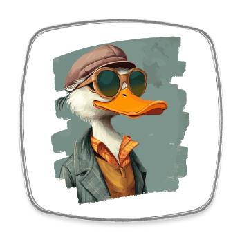Ferme de canards - Magnet carré - blanc - Devant
