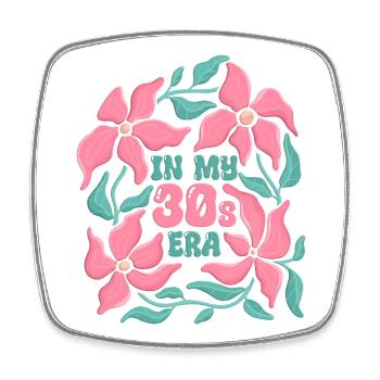 Années 30 pour anniversaire fille femme fleurs - Magnet carré - blanc - Devant