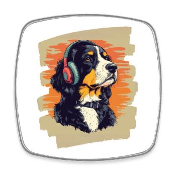 Entlebucher Sennenhund - Viereckiger Kühlschrankmagnet - Weiß - Vorne