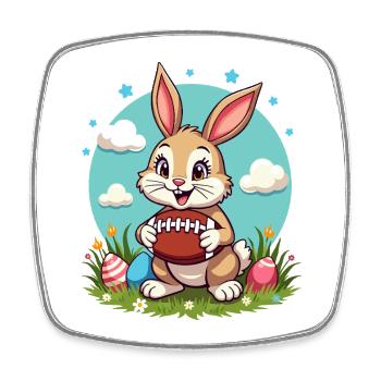 American Football Easter Bunny Sports Easter Fun - Square fridge magnet - white - Front