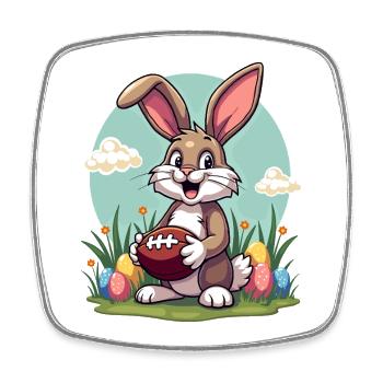 American Football Easter Bunny Sports Easter Fun - Square fridge magnet - white - Front