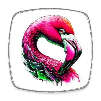 Flamingo - Square fridge magnet - white - Front
