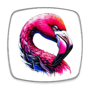 Flamingo - Square fridge magnet - white - Front
