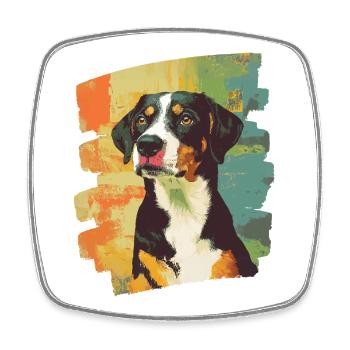Entlebucher Sennenhund - Viereckiger Kühlschrankmagnet - Weiß - Vorne