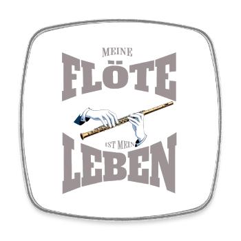 Querflöte - Meine Flöte ist mein Leben - Viereckiger Kühlschrankmagnet - Weiß - Vorne