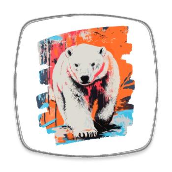 Pulvérisateur Polar Bear Graffiti - Magnet carré - blanc - Devant