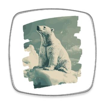 Polar bear - Square fridge magnet - white - Front