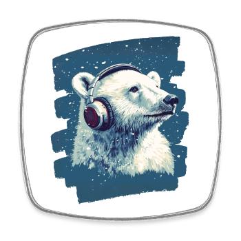 Eisbär - Viereckiger Kühlschrankmagnet - Weiß - Vorne