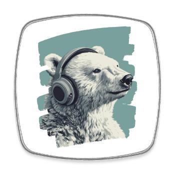 Polar bear - Square fridge magnet - white - Front
