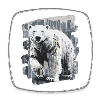 Pulvérisateur Polar Bear Graffiti - Magnet carré - blanc - Devant