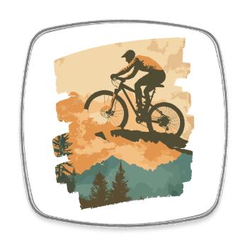 Mountain bikers MTB Mountains Cycling - Square fridge magnet - white - Front