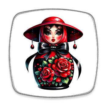 Russian Girl! Matryoshka Russian for Russians - Square fridge magnet - white - Front