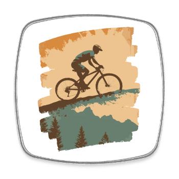Mountainbiker Downhill Berge Radsport - Viereckiger Kühlschrankmagnet - Weiß - Vorne