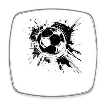 Fußball Streetart - Viereckiger Kühlschrankmagnet - Weiß - Vorne