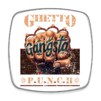 Ghetto Punch - Viereckiger Kühlschrankmagnet - Weiß - Vorne