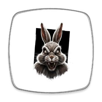 Böser Hasi - cooler böser Hase - Viereckiger Kühlschrankmagnet - Weiß - Vorne