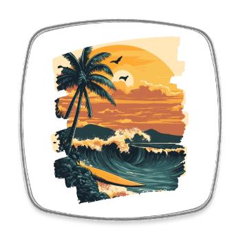 Hawaii Beach - Square fridge magnet - white - Front