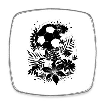 Fußball - Viereckiger Kühlschrankmagnet - Weiß - Vorne