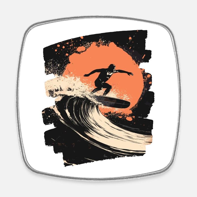 Surfeur Surf Planche de surf Surf - Magnet carré - blanc