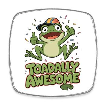 Graphique de grenouille génial - Magnet carré - blanc - Devant