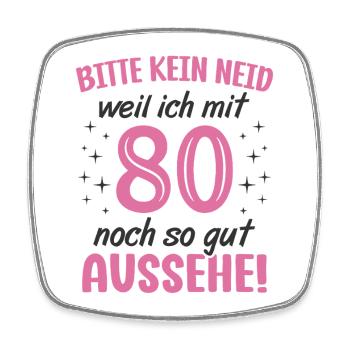 80. Geburtstag 80 Jahre Geburtstagsgeschenk Frauen - Viereckiger Kühlschrankmagnet - Weiß - Vorne