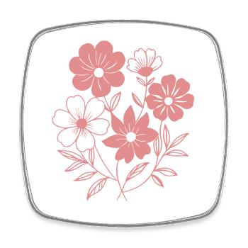 Blumen - Frühling - Sommer - Spruch - Viereckiger Kühlschrankmagnet - Weiß - Vorne