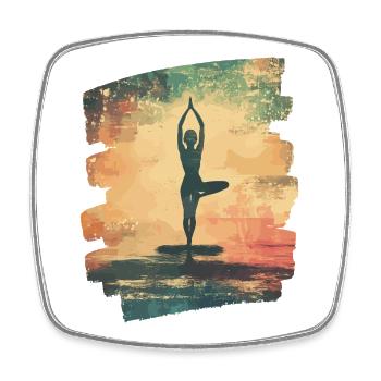 Yoga Namaste Meditation - Viereckiger Kühlschrankmagnet - Weiß - Vorne