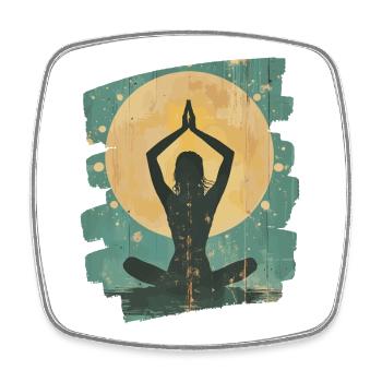 Yoga Namaste Méditation - Magnet carré - blanc - Devant