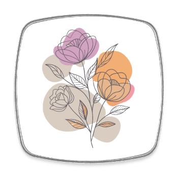 Blumen - Frühling - Sommer - Spruch - Viereckiger Kühlschrankmagnet - Weiß - Vorne