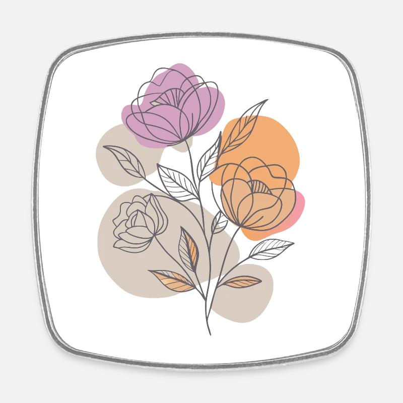 Fleurs - Printemps - Été - Dire - Magnet carré - blanc