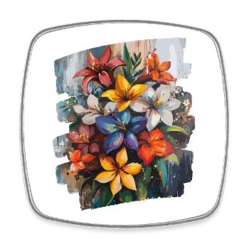 Spring Spring Beginning Flower Flowers - Square fridge magnet - white - Front