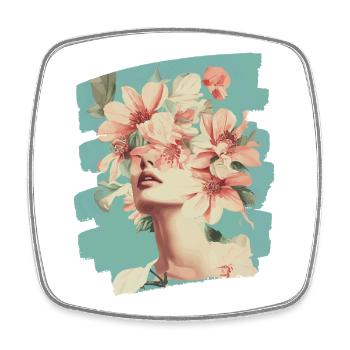 Spring Spring Beginning Flowers - Square fridge magnet - white - Front