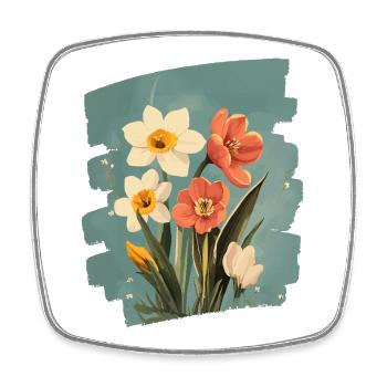 Frühling Frühlingsanfang Blume Blumen - Viereckiger Kühlschrankmagnet - Weiß - Vorne