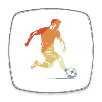 Soccer Boy Vintage Look - Square fridge magnet - white - Front