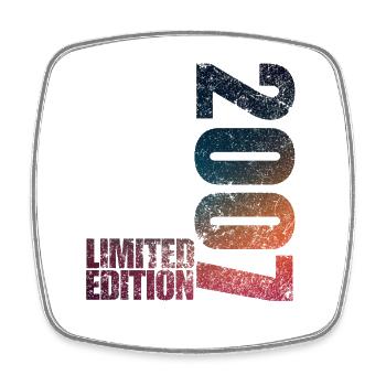 Édition Limitée 2007 18ème Cadeau d’Anniversaire - Magnet carré - blanc - Devant