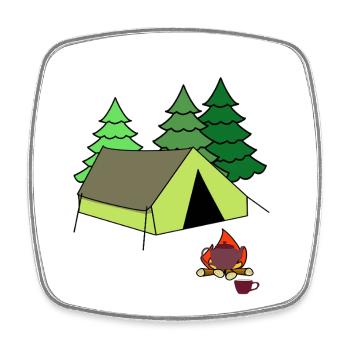 Feuer Lagerfeuer Zelt Camp campen zelten - Viereckiger Kühlschrankmagnet - Weiß - Vorne