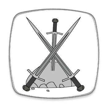 Sword Swords Medieval Fairy Tale Knight - Square fridge magnet - white - Front