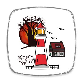 Lighthouse North Sea Baltic Sea Coast Maritime - Square fridge magnet - white - Front