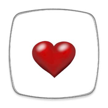 Herz Herzen Valentin Liebe Valentinstag - Viereckiger Kühlschrankmagnet - Weiß - Vorne