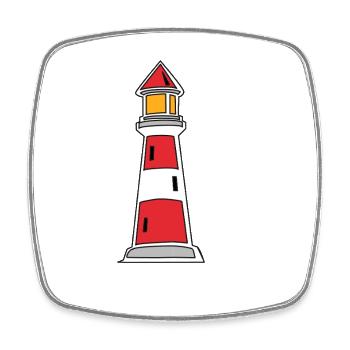 Leuchtturm See Küste maritim - Viereckiger Kühlschrankmagnet - Weiß - Vorne